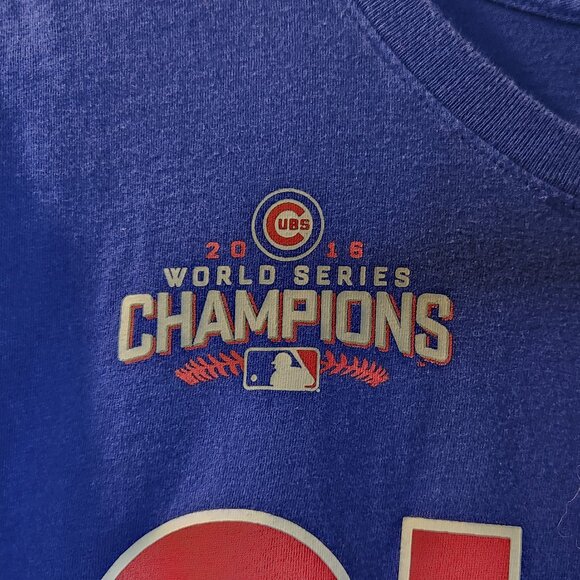 Chicago Cubs Nike Shirt Mens XXL 2016 World Series Champions with Player Names - Picture 3 of 5